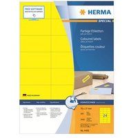 HERMA Special - Papier - mat - permanent zelf-klevend - geel - 70 x 37 mm 2400 etiket(ten) (100 vel(len) x 24 etiketten