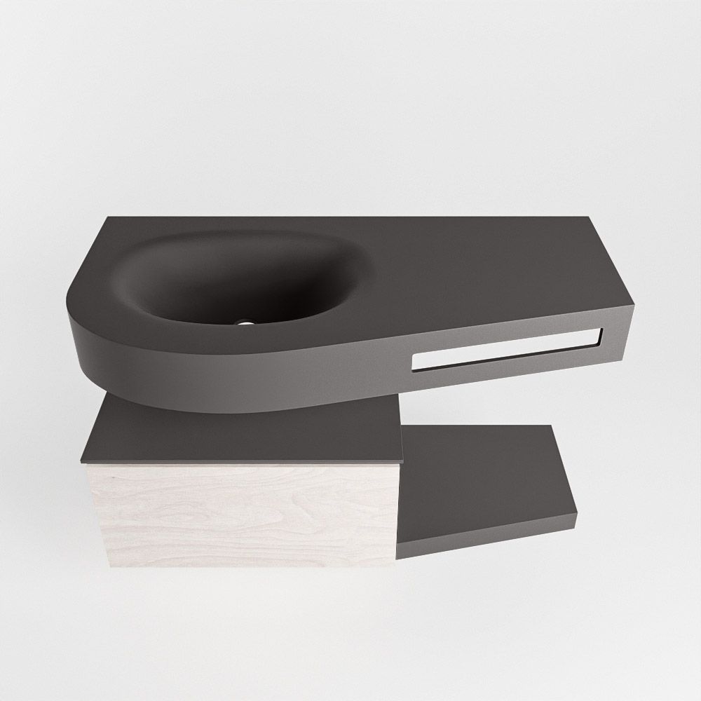Mondiaz Riva Dulcet Badkamermeubel Links 100cm Dark Grey