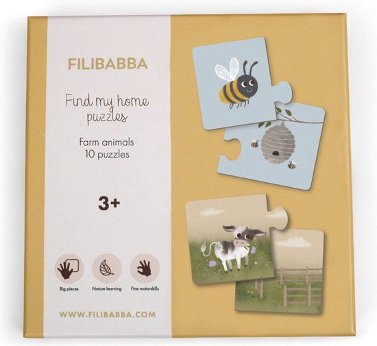 Filibabba duo puzzel - vind mijn huis op de boerderij - 35 stukjes - 3+ jaar