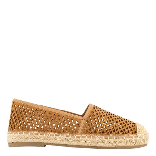 Graceland cognac leren espadrilles