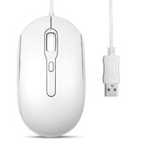 Perixx PERIMICE-222U USB-muis met kabel, 1,8 m lange kabel, optisch ontwerp 1200/1600/2000 dpi, wit