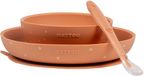 Nattou SILICONE Serviesset Voor Kinderen Silicone 3 Stuks - Terracotta Patroon