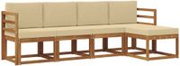 vidaXL Bank loungeset 5 zitplaatsen Natuurlijk en beige