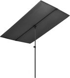 vidaXL Stokparasol Aluminium Paal 2x1.5m Antracietkleurig