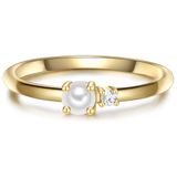 Glanzstücke München Ring Zilver 999 zilver Zirkonia Geelgoud Maat 50
