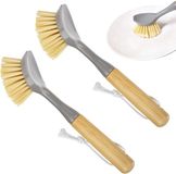 Bamboe brosse met lange steel - 2 stuks