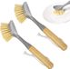 Bamboe brosse met lange steel - 2 stuks