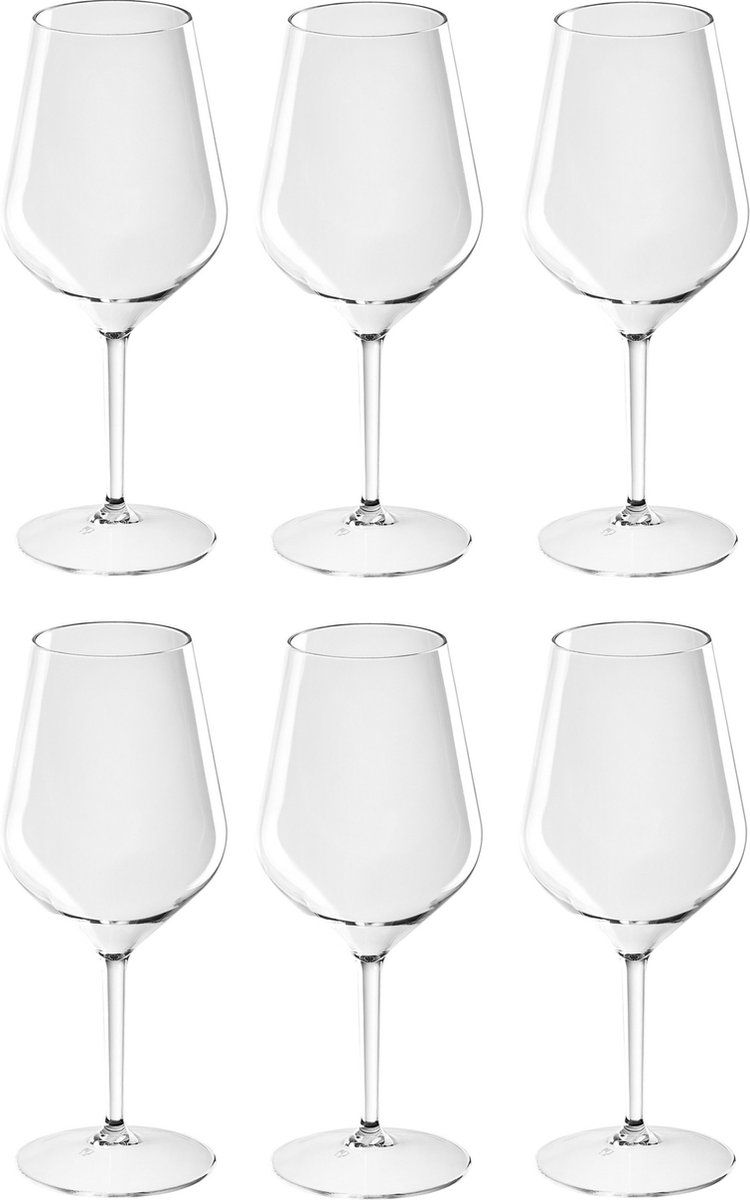 Santex 6x Witte of rode wijn wijnglazen 47 cl - Onbreekbaar kunststof