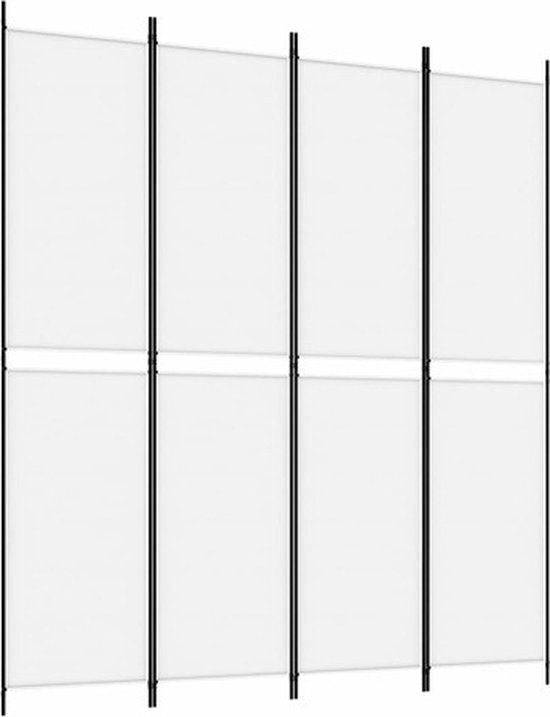 vidaXL Kamerscherm met 4 panelen 200x220 cm stof wit
