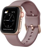 By Qubix Qubix - Soft siliconen bandje met gespsluiting - Paarsbruin - Geschikt voor Apple Watch 38mm / 40mm / 41mm / 42mm