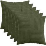 vidaXL Kussensloop 6 stuks ALMELO Groen 50 x 50 cm corduroy