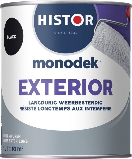 Histor Monodek Exterior Muurverf - Zwart - 1L