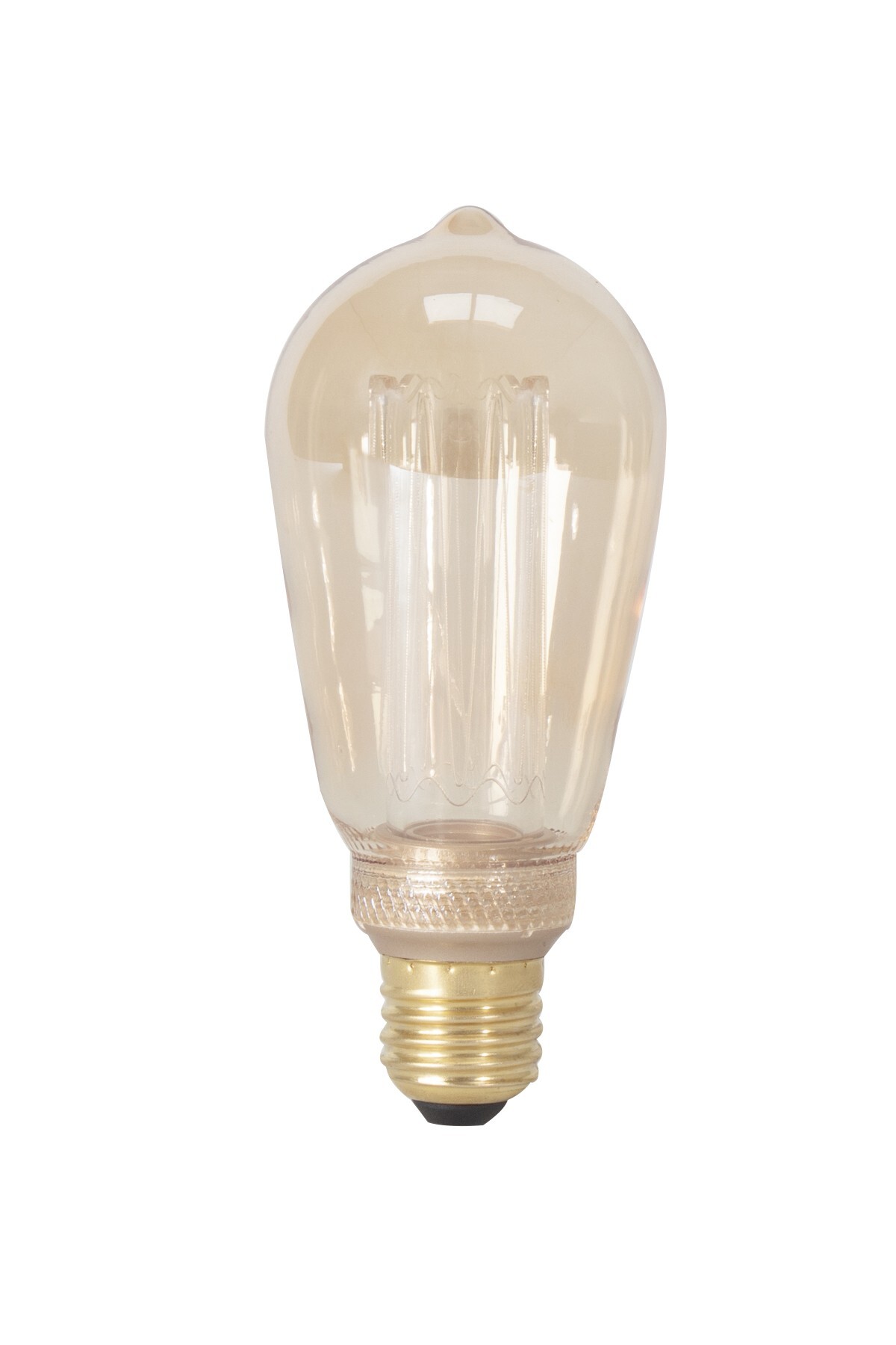 Calex LED Glasfiber Rustiek ST64 E27 3.5W 100lm Goud 1800K dimbaar