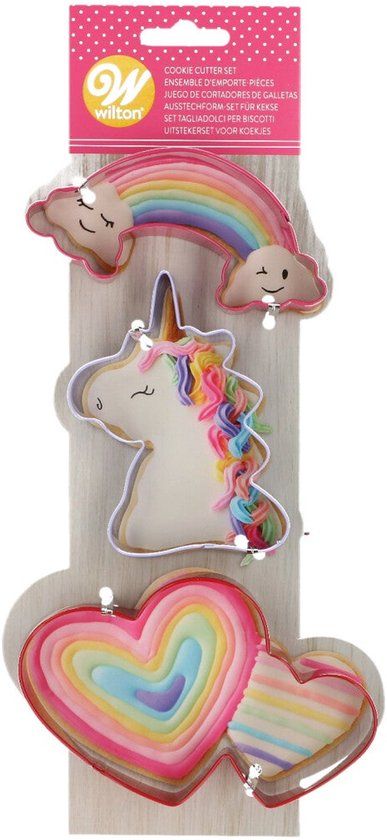 Wilton Uitsteekvormpjes Set - Koekvormpjes - Magische Eenhoorn - 3 Stuks