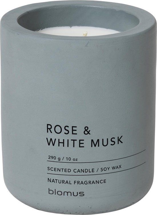 Blomus Geurkaars Fraga - Rose & White Musk - Grijs - ø 9 cm