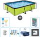 EXIT Toys EXIT Rechthoekig Lime Frame Zwembad - 300 x 200 x 65 cm - Inclusief Pomp - Onderhoudspakket - Solarzeil - Vloertegels - 7-delig