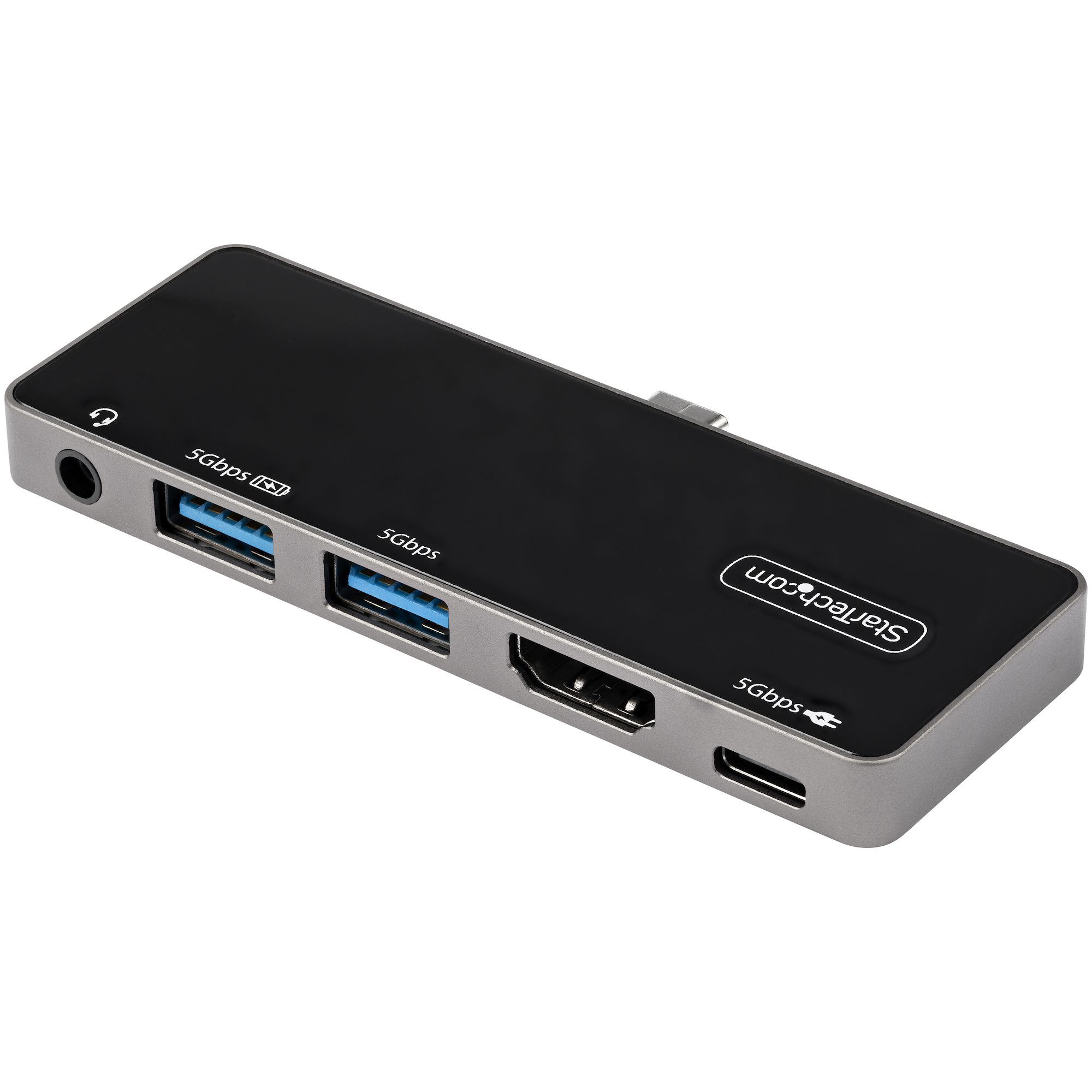 StarTech.com USB-C Multiport Adapter - 4K 60Hz HDMI, 100W PD, 3x USB 3.0, Audio - Black/Silver
