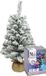 Merkloos / Sans marque Everlands Mini kerstboom - 60 cm - met sneeuw - en kerstverlichting gekleurd