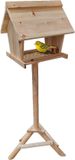 Relaxdays Vogelvoederhuisje op paal - 107 cm - hout