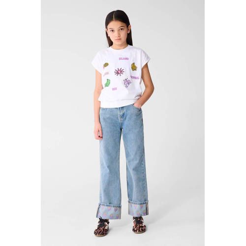 Shoeby T-shirt wit Meisjes Katoen Ronde hals Effen - maat 122/128