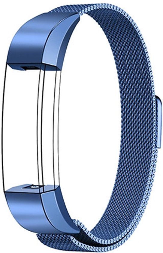 Qubix Fitbit Alta HR bandje - Blauw - Small - RVS Milanees bandje