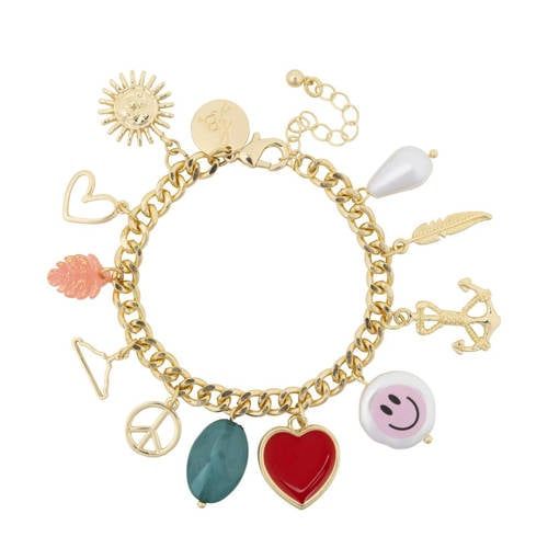 Life of Bulu armband met bedels goudkleurig