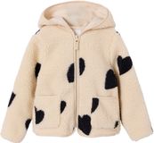 Vertbaudet Sherpa vest met capuchon en bloemenprint voor meisjes