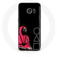 Maniacase Hoesje voor Samsung Galaxy S6 Edge Inktvis Spel Maskers Vierkant Driehoek en Cirkel