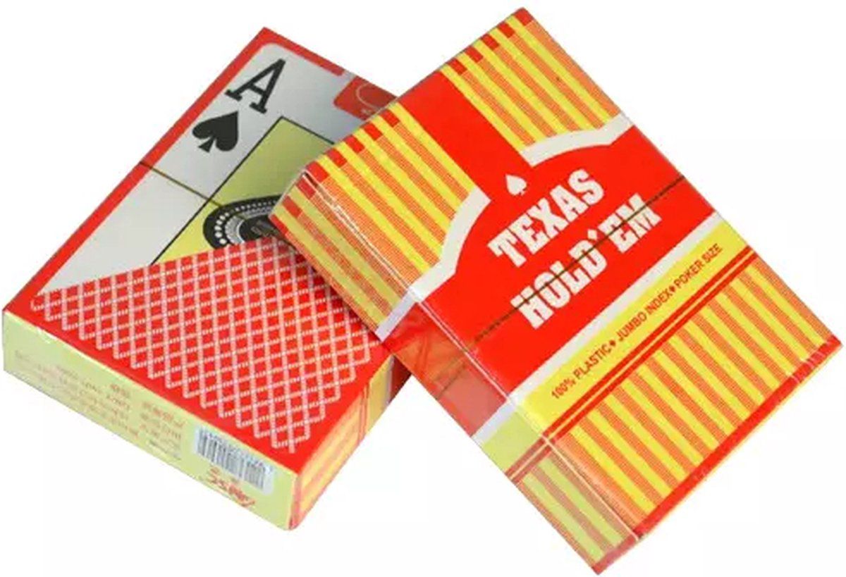 Texas Hold'em - Professionele 100% plastic Pokerkaarten | Rood