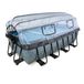 EXIT Stone Piscine - 400x200x122cm - Gris - Avec Couverture et Pompe à Filtre à Sable