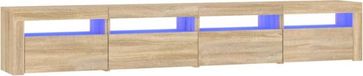 vidaXL Meuble TV avec éclairage LED 240x35x40 cm chêne Sonoma