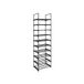 Songmics LSA25BK Étagère à chaussures avec 10 tablettes, étagère à chaussures multifonctionnelle, cadre en fer, personnalisable, peu encombrant, pour couloir, salon, chambre, 45 x 30 x 174 cm, noir