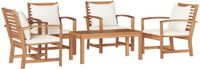 vidaXL - Tuinbank - Set - 5 - st - Naturel - Massief - Teakhout