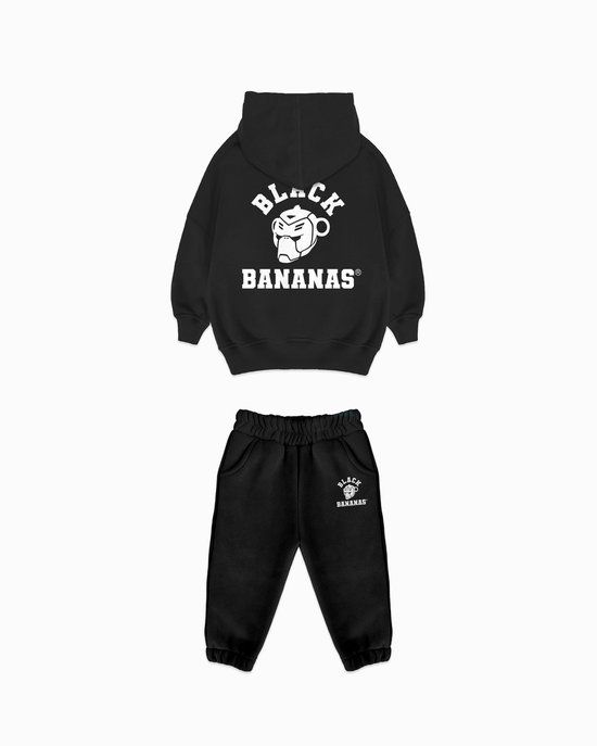 Black Bananas MC VARSITY SWEATSUIT Unisex Black Katoen