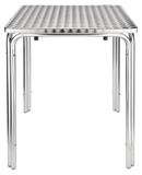 OEM Bistro Bistro-tafel, 600 mm, aluminium frame, roestvrijstalen blad, afmetingen 720x600x600 mm