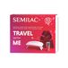 Semilac Travel With Me uv-nagellakset, 6 W uv-/ledlamp, One Step 3-in-1 glanzend donkerrood, reiniger, houten stokjes en fluwelen zakje