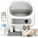 Bac à litière automatique pour chat autonettoyant, 75l+10.5l contrôle via application nettoyage facile tapis et sacs inclus