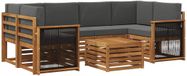 vidaXL Ensemble de canapés d'extérieur 7 pièces Naturel et Anthracite