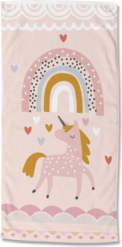 Good Morning Kinderstrandlaken "eenhoorn en regenboog" - Multi - (75x150 cm) - Microfiber