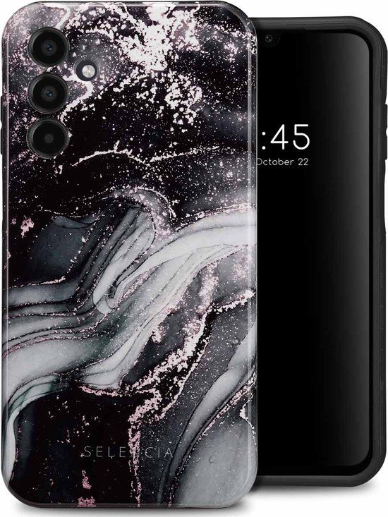 Selencia Hoesje Samsung Galaxy A15 (4G/5G) - Vivid Backcover - Chic Marble Black