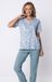 Pastunette - Pyjama - Stone Blue - Katoen - Blauw/Wit - Maat 46