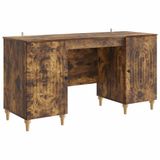 vidaXL Bureau Gerookt eiken 142,5 x 50 x 75 cm Bewerkt hout