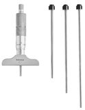 Mitutoyo 129-127 dieptemeter schroef met staafmesinzetstukken, 0-4 inch