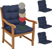 Beautissu Flair NL – Set van 4 Tuinkussen Lage Rug 100x50x8 cm Donker Blauw