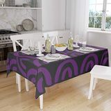 Bonamaison Tafelkleed, Anti-Mold, Sneldrogend, Waterdicht, 100% Polyester Tafellaken, Paars, zwart, 140 x 160 Cm