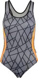 BECO tangram badpak - B-cup - grijs/oranje - maat 34