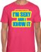 Bellatio Decorations Shoppartners Bv Foute party I m sexy and i know it verkleed/carnaval t-shirt roze heren L