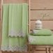 PETTI Artigiani Italiani - Serviettes de bain en tissu éponge 100% coton, set de serviettes 1 + 1, 2 pièces, 1 gant de toilette et 1 serviette, vert sauge