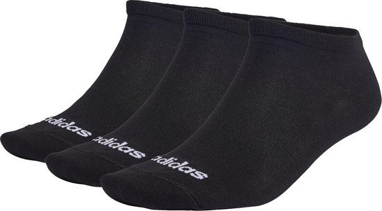 adidas Sportswear Dunne Linear Korte Sokken 3 Paar - Unisex - Zwart - 34-36