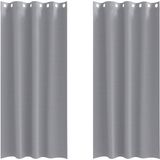 vidaXL Blackout Gordijnen met Ringen 2 st Lichtgrijs 225 x 140 cm